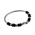Black Bead Silver Kada Bracelet – nazariya for new born to 6 months