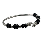 Black Bead Silver Kada Bracelet – nazariya for new born to 6 months