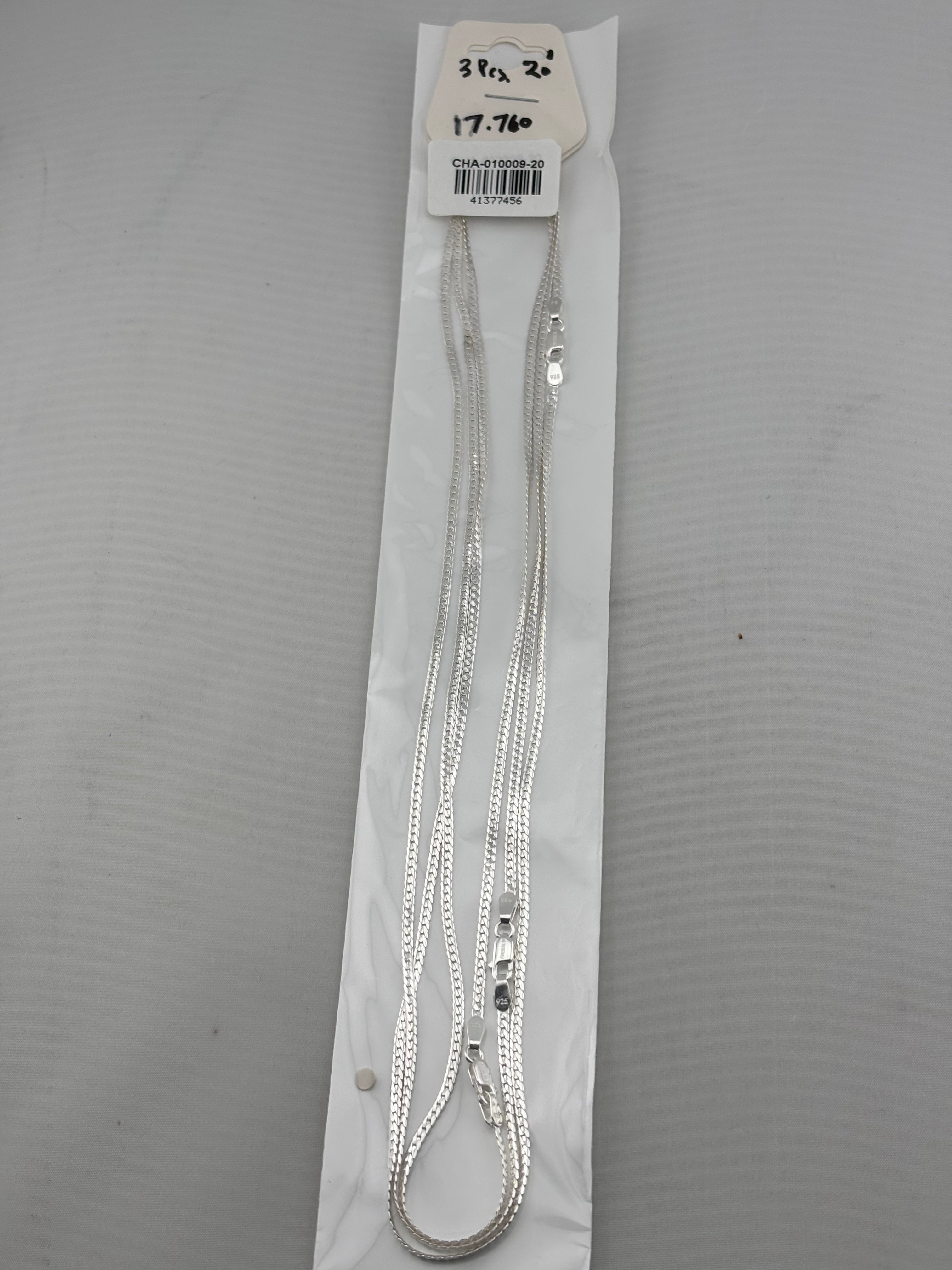 Flat Curb Silver Chain 925