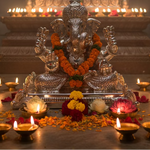 999 Pure Silver Lord Ganesha Idol on Decorative Base