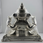 999 Pure Silver Lord Ganesha Idol on Decorative Base