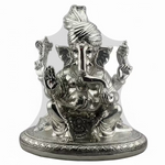 999 Pure Silver Lord Ganesha Idol with Turban Design – Ganpati Murti