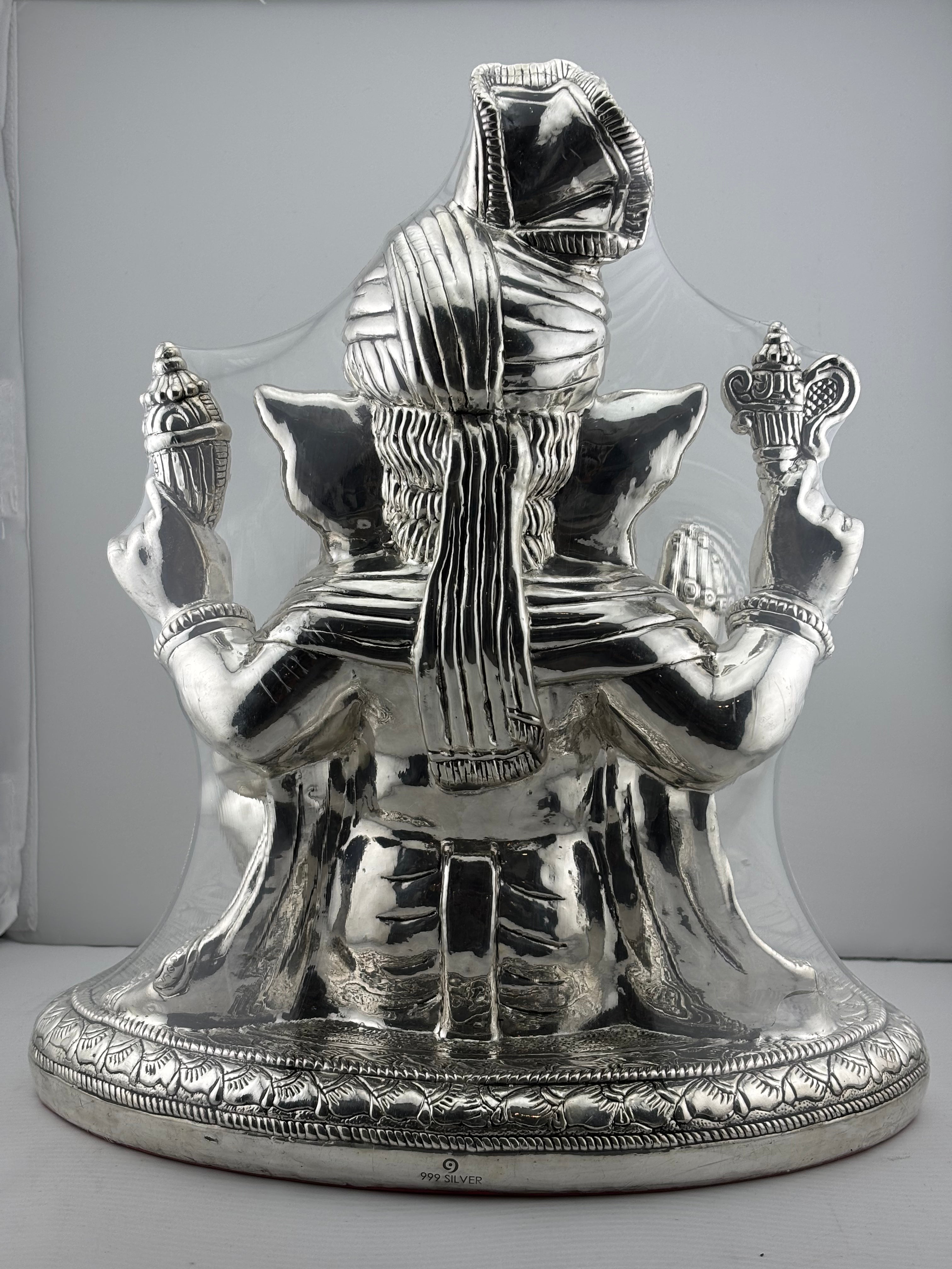 999 Pure Silver Lord Ganesha Idol with Turban Design – Ganpati Murti