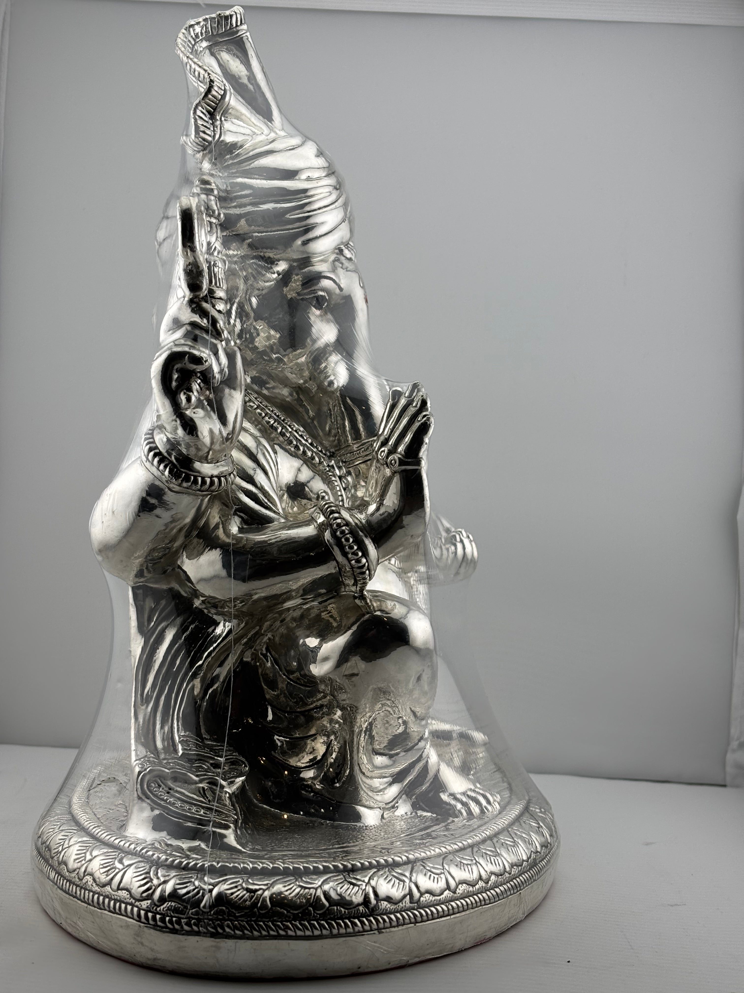 999 Pure Silver Lord Ganesha Idol with Turban Design – Ganpati Murti