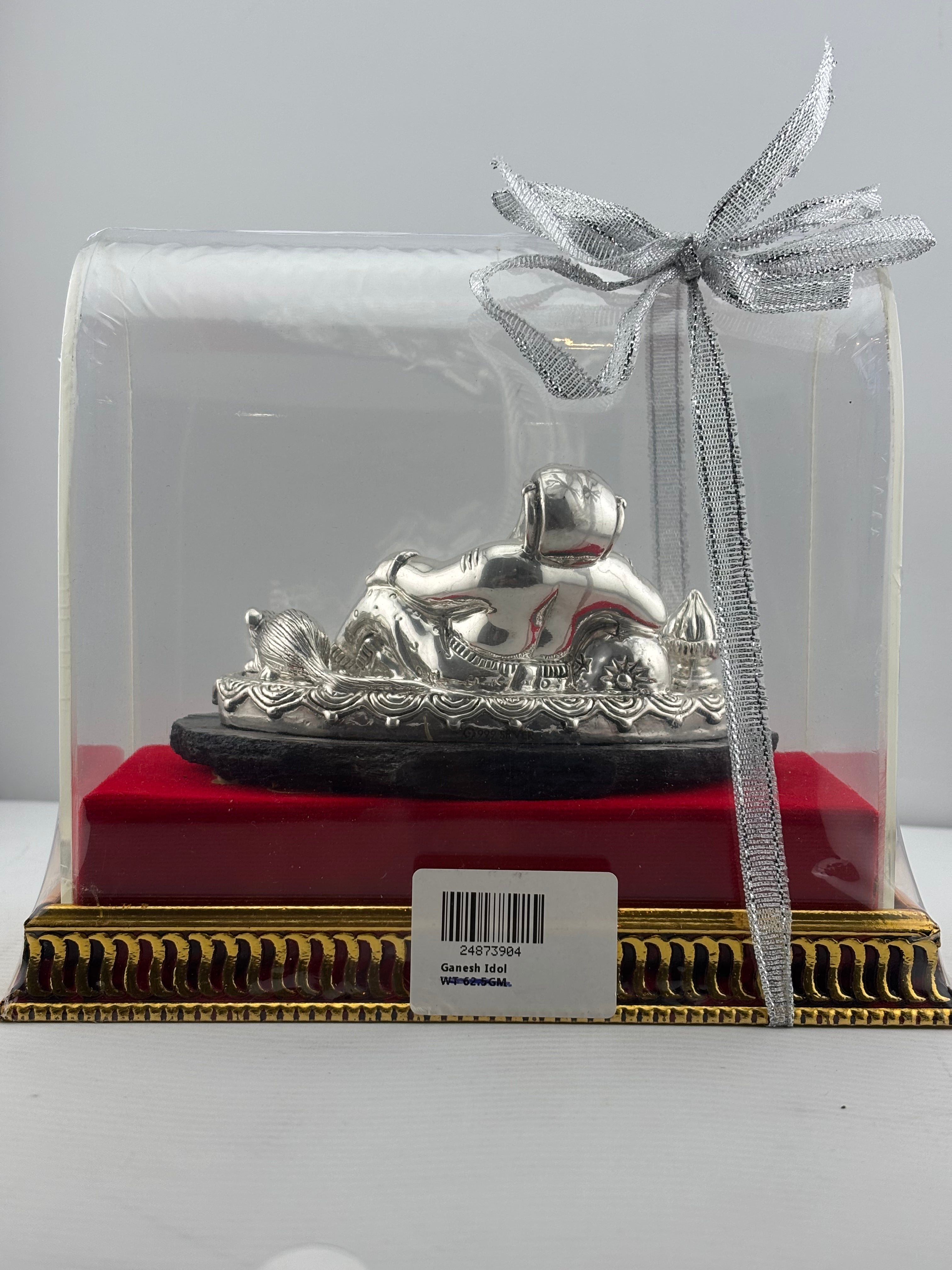 999 Pure Silver Reclining Lord Ganesha Idol 60g – Ganpati Murti