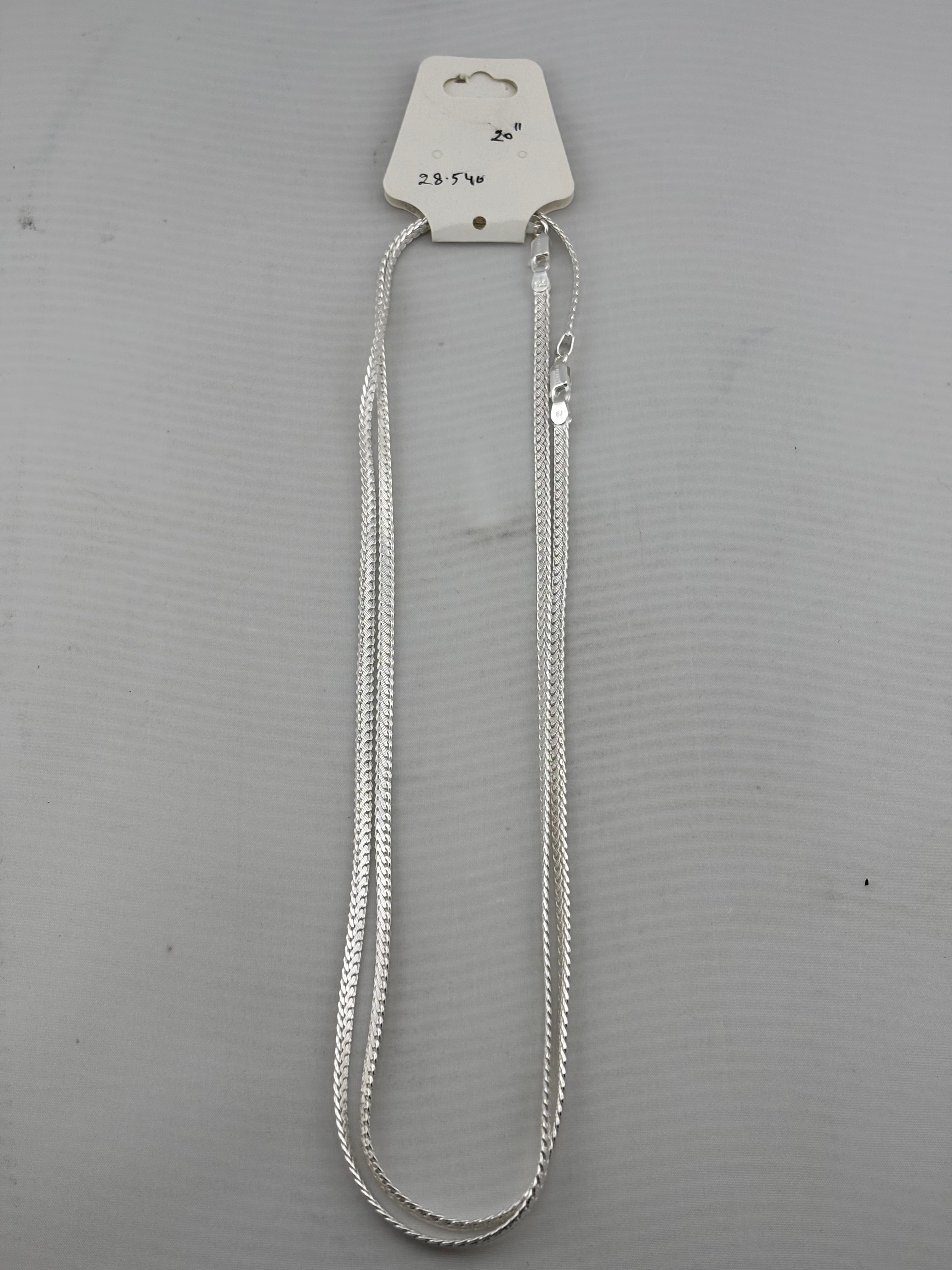Smooth Flat Link Silver Chain 925