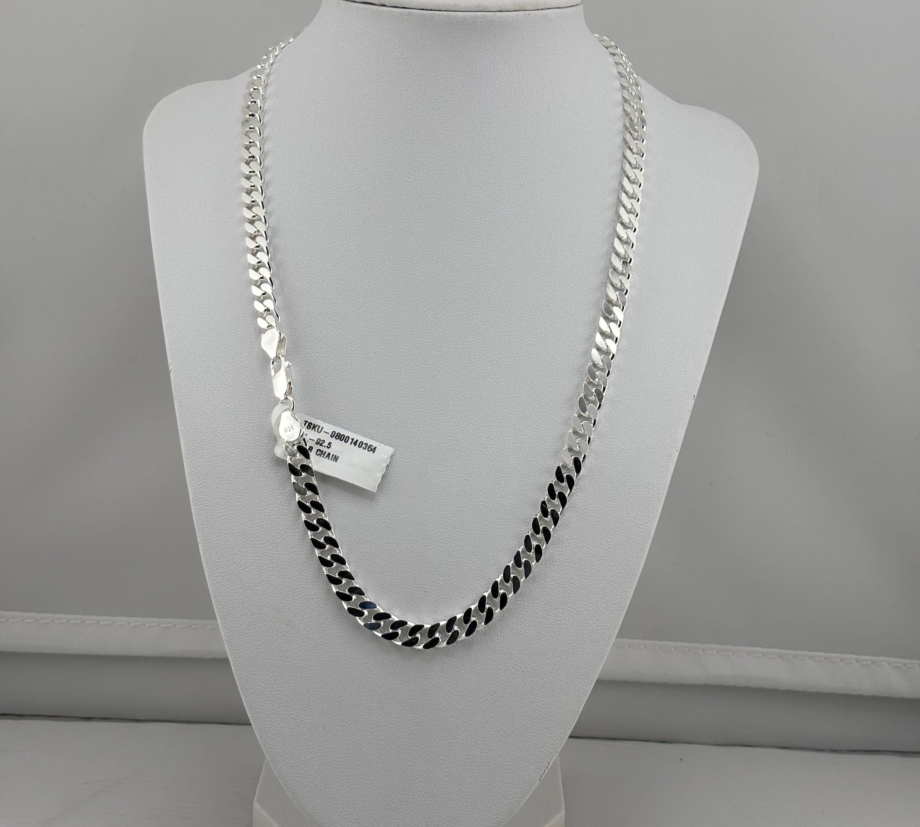 925 Sterling Silver Cuban Chain Necklace – Classic Flat Curb Design, 6mm  Solid Silver Chain