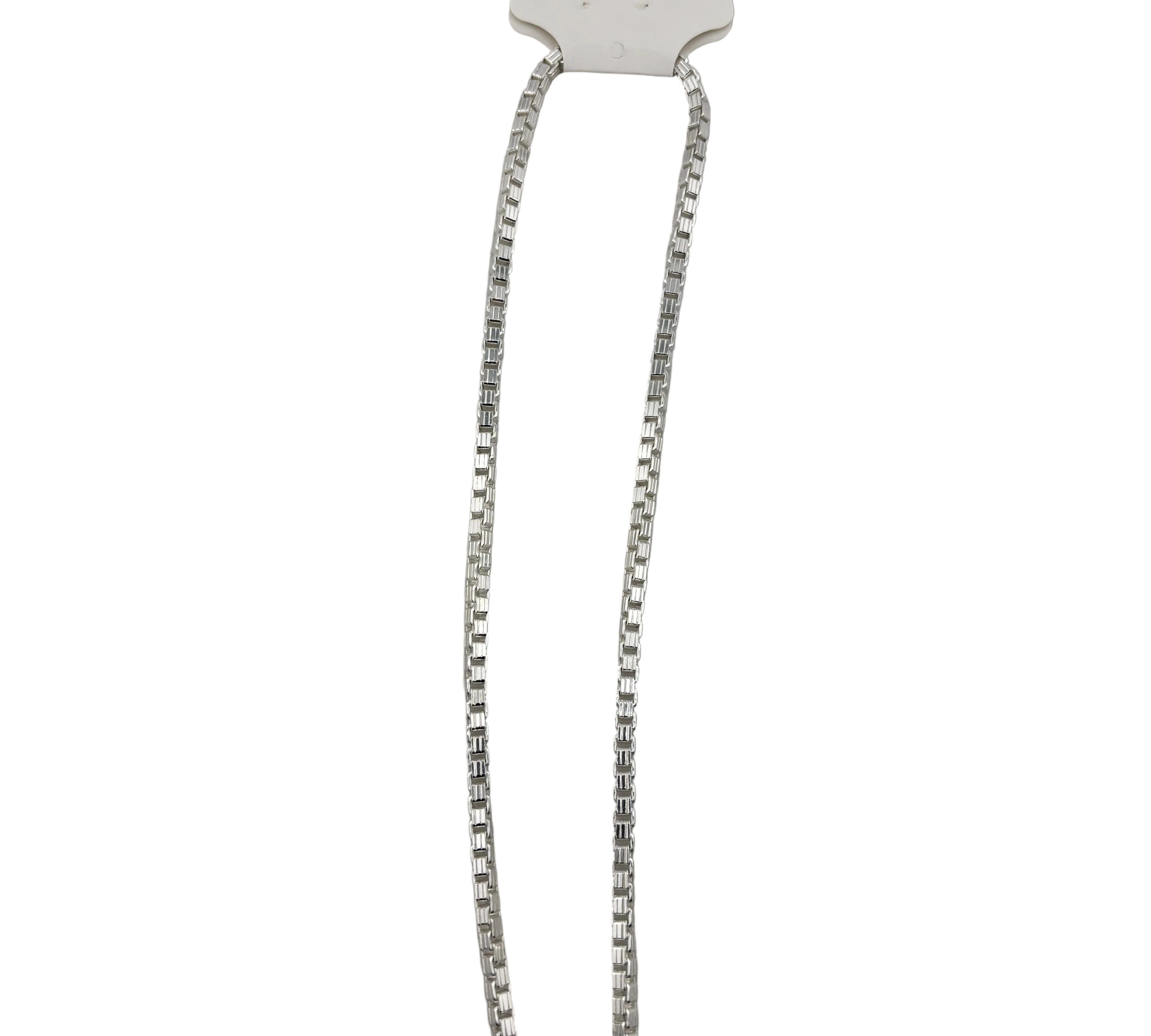 Byzantine Box Link Silver Chain in 925 Sterling Silver | Textured Interlocking Chain Necklace (18 Inch, 37.30g)
