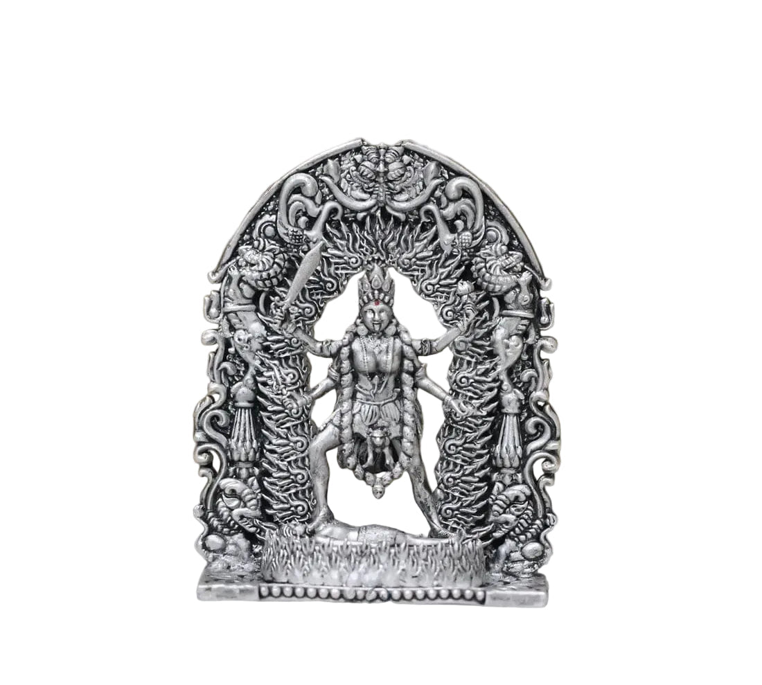 Silver Maa Kaali – Spiritual Devi Murti for Temple Decor & Festivals