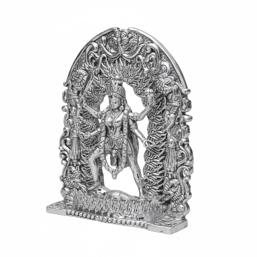 Silver Maa Kaali – Spiritual Devi Murti for Temple Decor & Festivals