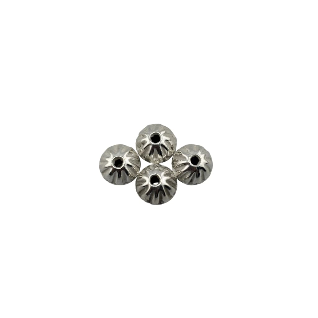 Ahoi Ashtmi Silver Fluted Spacer Beads Set of 4 (5.35g)