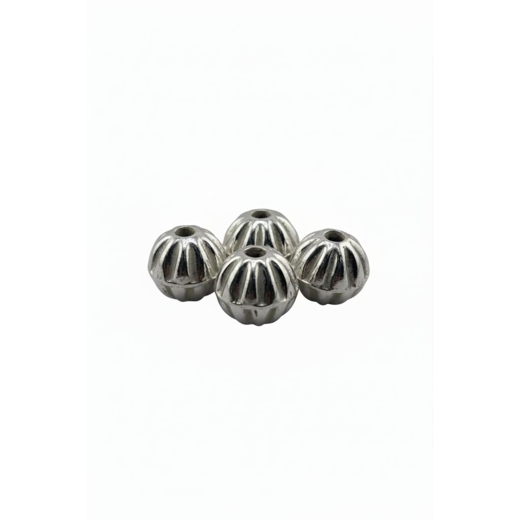 Ahoi Ashtmi Silver Fluted Spacer Beads Set of 4 (5.35g) – view 2