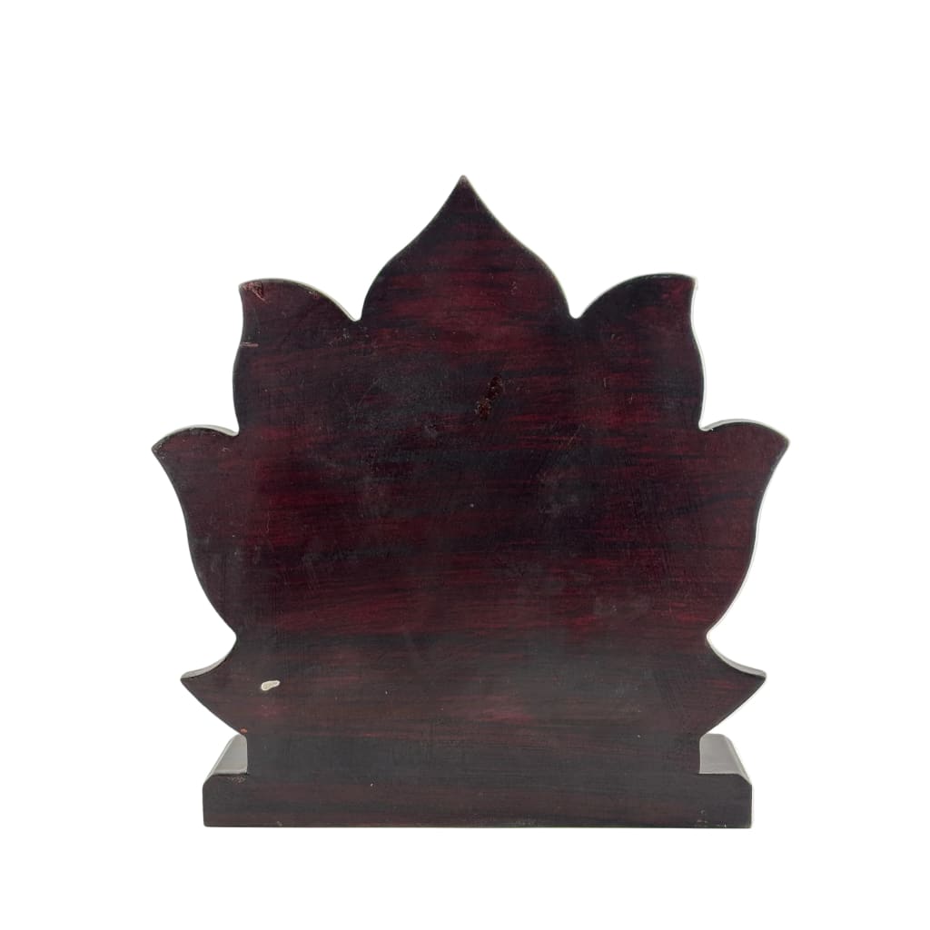 Asht Laxmi with wooden base silver idol