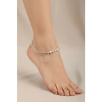 Beaded Twist Silver Anklet – 99.9% Pure Silver – Adjustable – 21.80 g