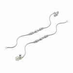 Beaded Twist Classic Silver Anklet – 99.9% Pure Silver – Adjustable – 21.80 g