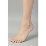 Bell Charm Minimal Silver Anklet – 99.9% Pure Silver – Weight:11g