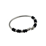 Black Bead Silver Kada Bracelet – nazariya for new born to 6 months