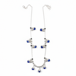 Blue Stone Bell Charm Silver Anklet – 99.9% Pure Silver – Weight:22g