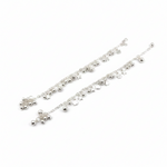 Cascade Bead Dangle Silver Anklet – 99.9% Pure Silver – Weight:22g
