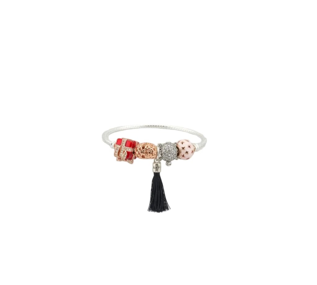 Charm Beaded Silver Bracelet – 925 Sterling Silver Kada