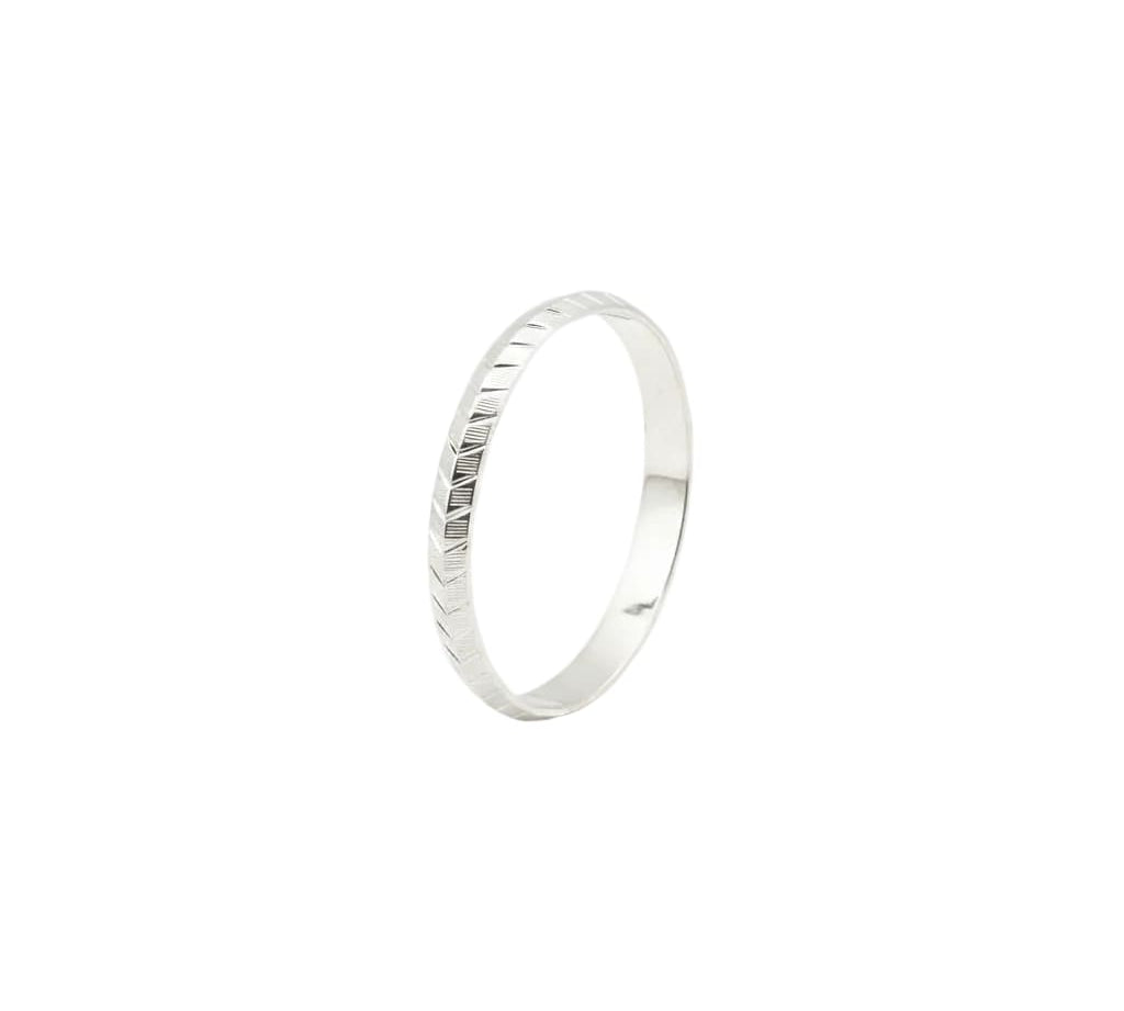 Chevron Pattern Silver Kada – 925 Sterling Silver Bracelet