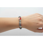 Christmas Charm Silver Bracelet – 925 Sterling Silver Kada with Santa, Train & Holiday Beads
