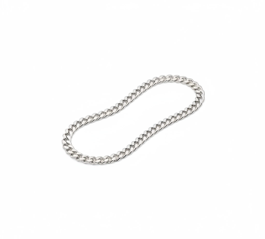 Classic Cuban Link Silver Anklet in 925 Sterling Silver | Bold Flat Link Anklet (10 Inch)(27g)