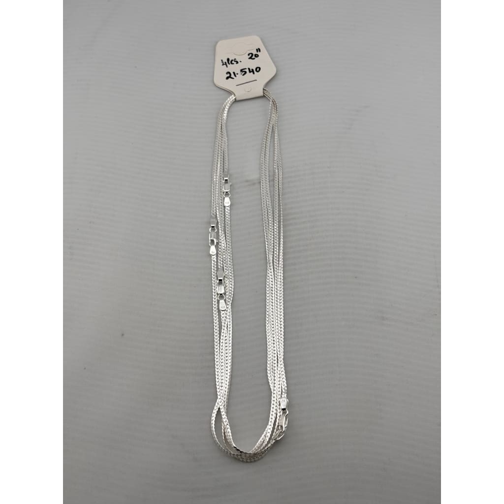 Flat Curb Silver Chain 925