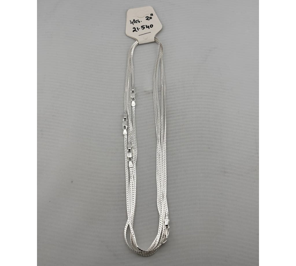 Flat Curb Silver Chain 925