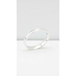 Plain Silver Kada – 925 Sterling Silver Bracelet Polished Minimal Band with Center Groove