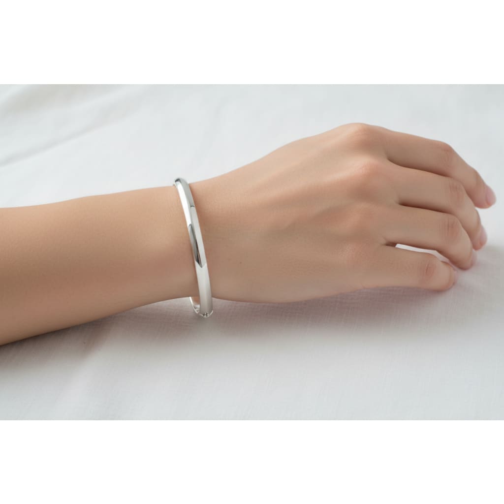 Classic Silver Texture Kada – 925 Sterling Silver Bracelet