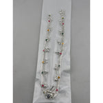 Color Pop Charm Silver Anklet – 99.9% Pure Silver – Adjustable – Multicolor Stones – 43g