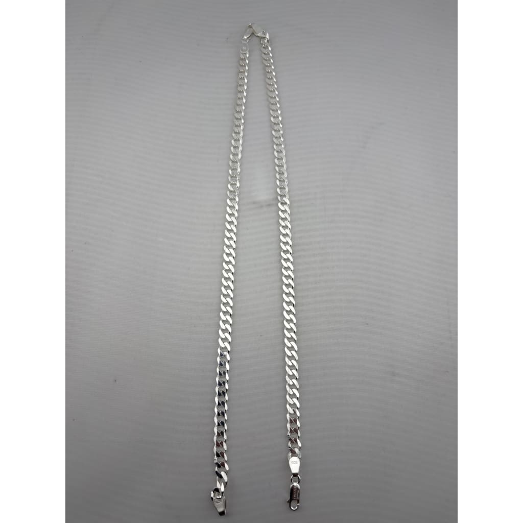 Curb Chain Silver Anklet 10 Inch – 925 Sterling Silver Heavy Chain Anklet