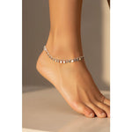 Dainty Disc Charm Anklet – 925 Sterling Silver – Adjustable Italian Design
