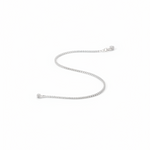 Diamond Cut Box Silver Anklet in 925 Sterling Silver | Minimal Shiny Anklet (9 Inch, 13.20g)