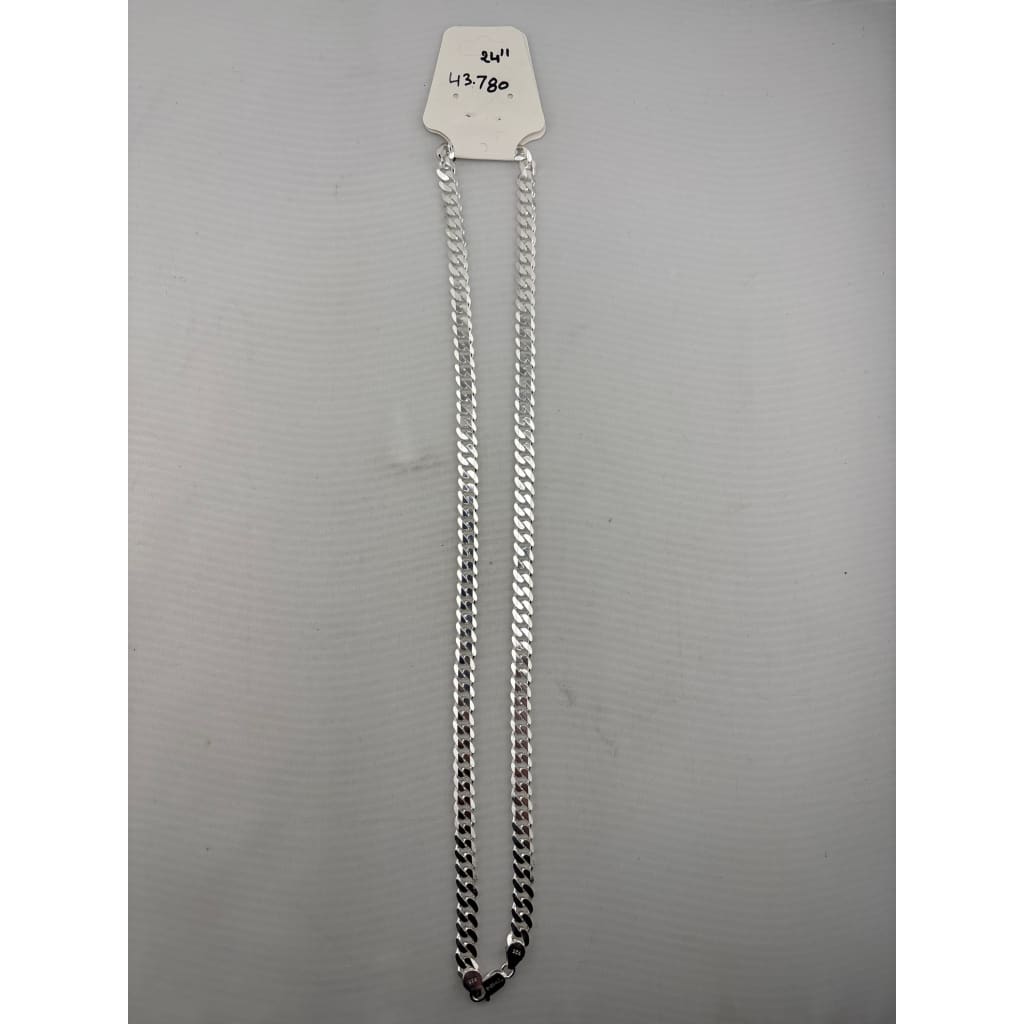 Diamond Cut Curb Silver Chain 925 Silver (24 Inch, 43.78g) – view 2