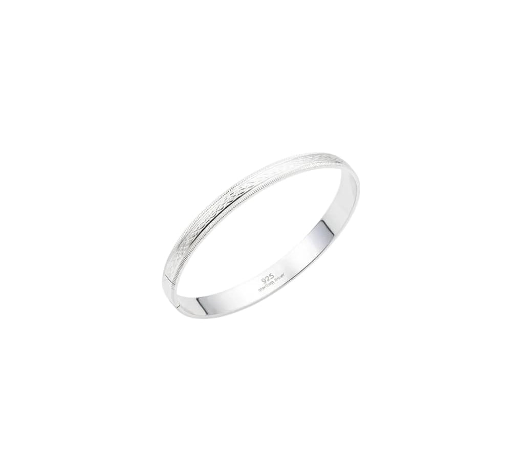 Diamond Cut Pattern Silver Kada – 925 Sterling Silver