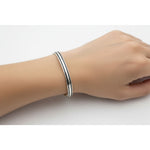 Double Band Silver Kada – 925 Sterling Silver Bracelet Polished Dual Layer Design