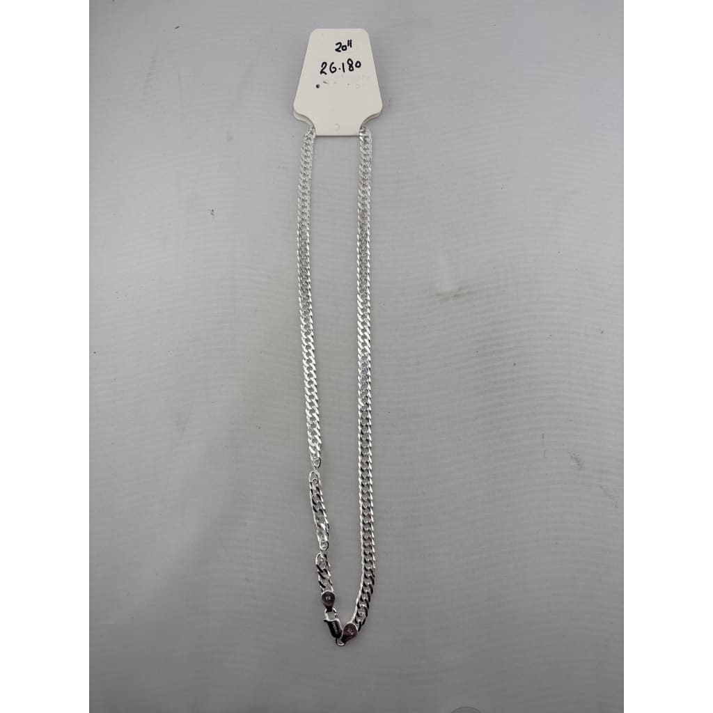 Double Row Curb Silver Chain 925 Silver (20, 22 & 24 Inch) – view 2