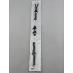 Dual Strand Black Beaded Nazariya Anklet in 925 Sterling Silver