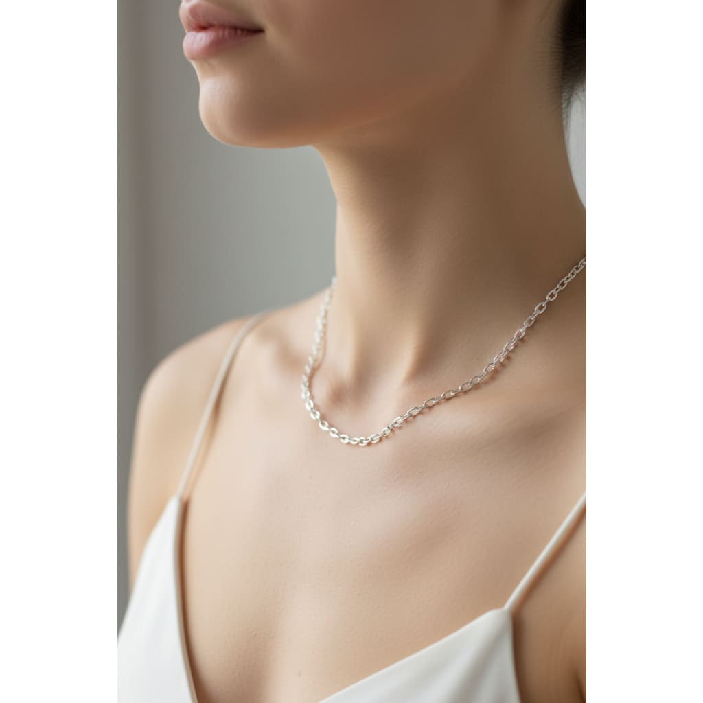 Fancy Link Silver Chain in 925 Sterling Silver