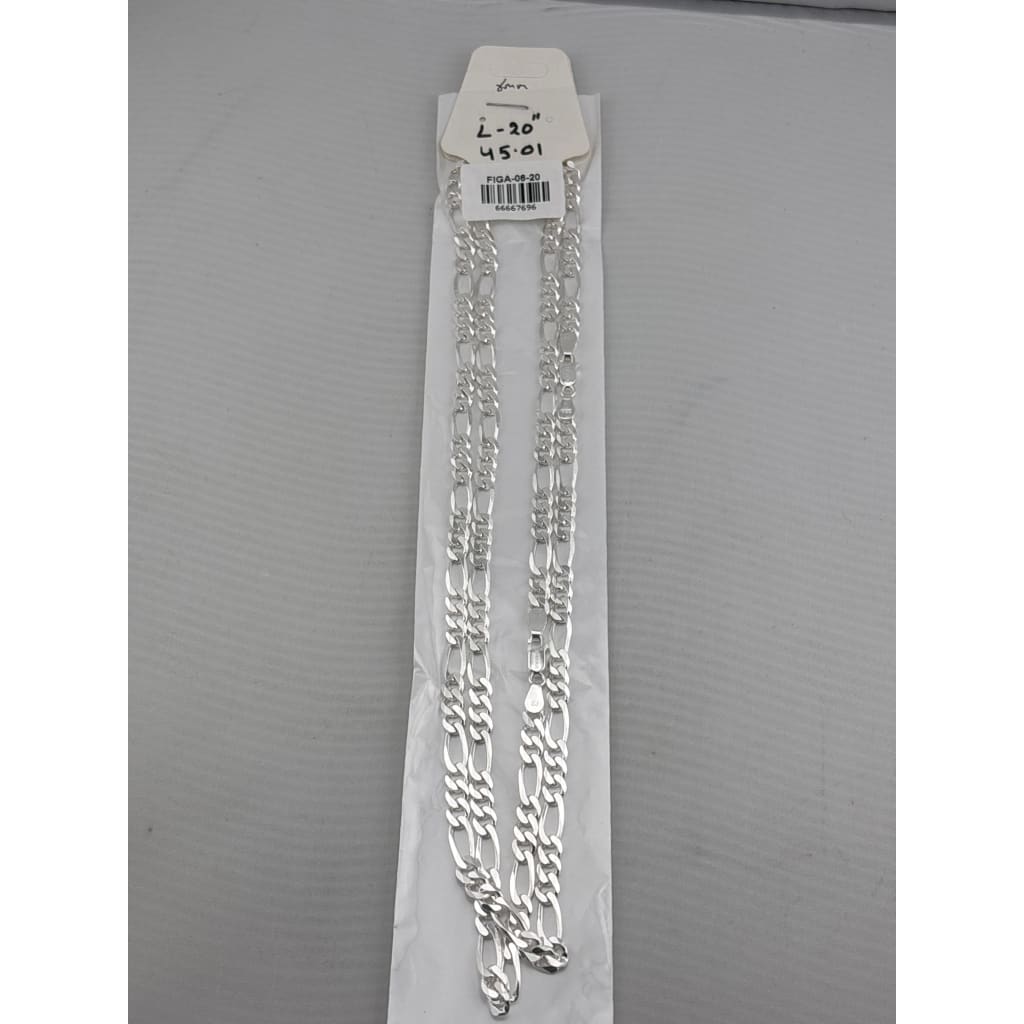 Figaro Silver Chain in 925 Sterling Silver | Italian Link Necklace