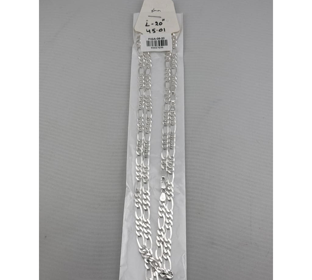 Figaro Silver Chain in 925 Sterling Silver | Italian Link Necklace