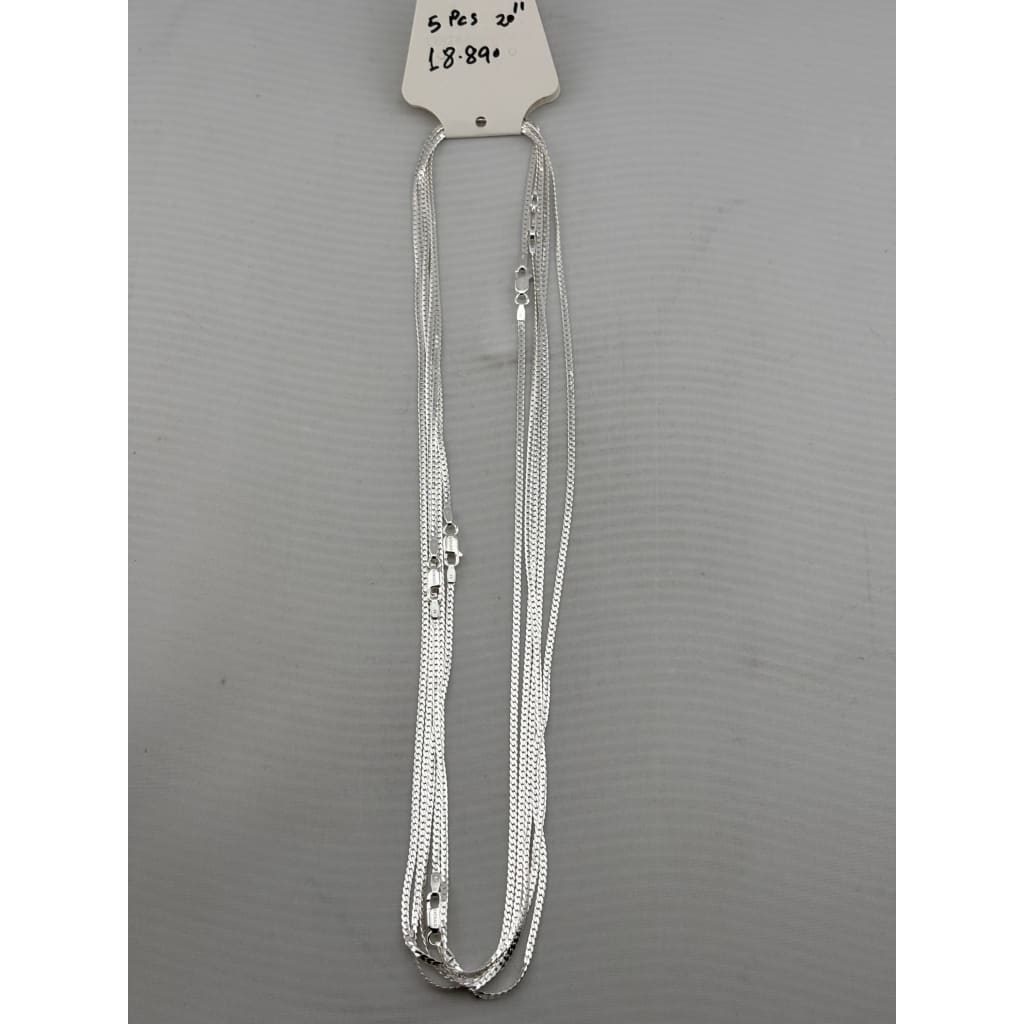 Fine Flat Curb Silver Chain 925