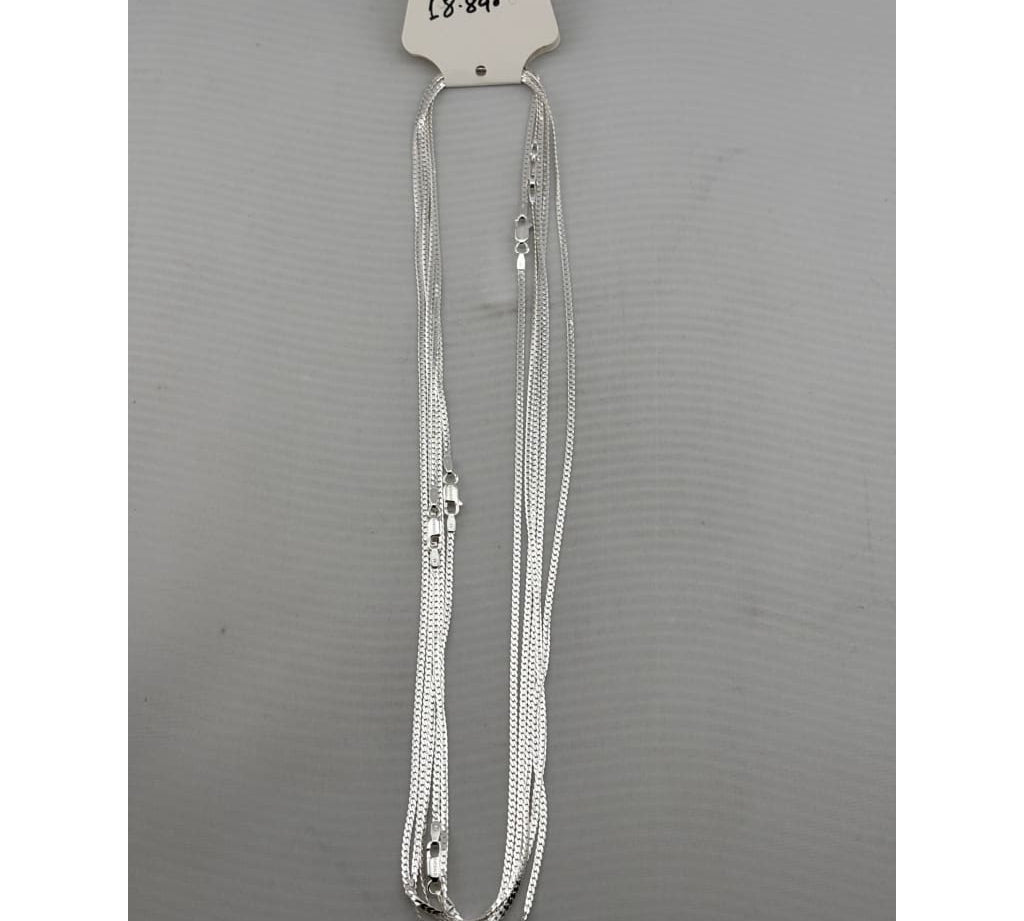 Fine Flat Curb Silver Chain 925