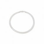 Flat Herringbone Silver Anklet in 925 Sterling Silver | Sleek Minimal Anklet (16 Inch)
