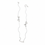 Floral Bead Accent Silver Anklet – 99.9% Pure Silver – Adjustable – 13.30 g