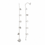Floral Charm Chain Anklet – 925 Sterling Silver – Adjustable-28g