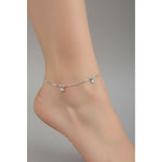Floral Curve Minimal Anklet – 925 Sterling Silver – Adjustable – 11g