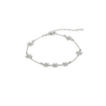 Floral Drop Anklet – 925 Sterling Silver – Heavy Statement Design-16g